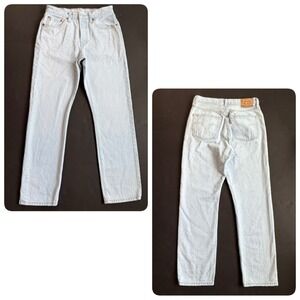 Levis 501 Button Fly Denim Jeans Womens 4 27" x 30" Inseam Classic Straight Leg